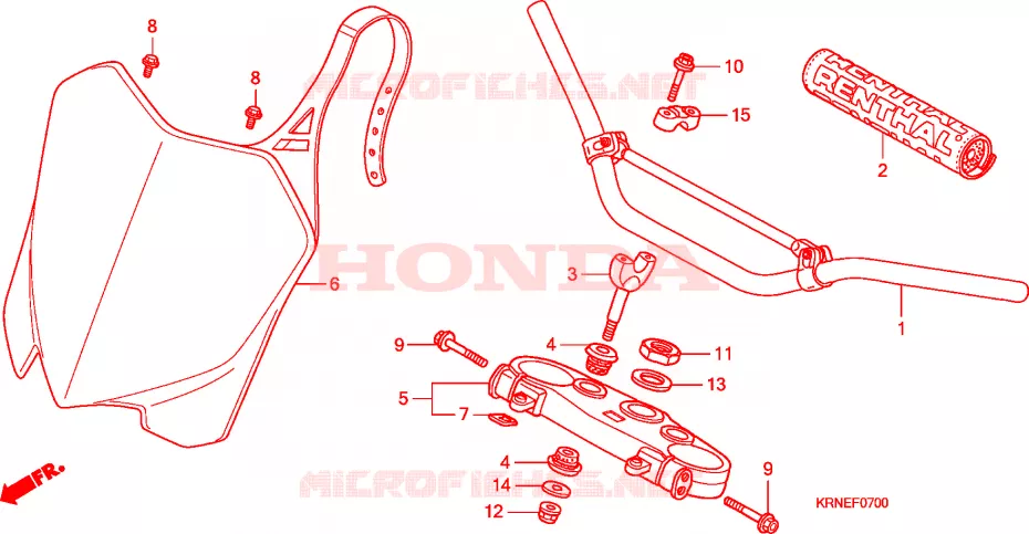 GUIDON - TE DE FOURCHE Honda MOTO 250 CRF 2010  CRF250RA