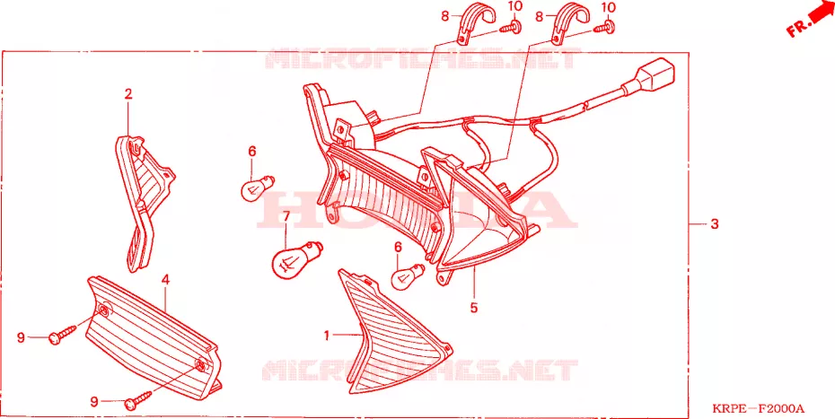 FEUX ARRIERE Honda SCOOTER 100 LEAD 2007  SCV100F5