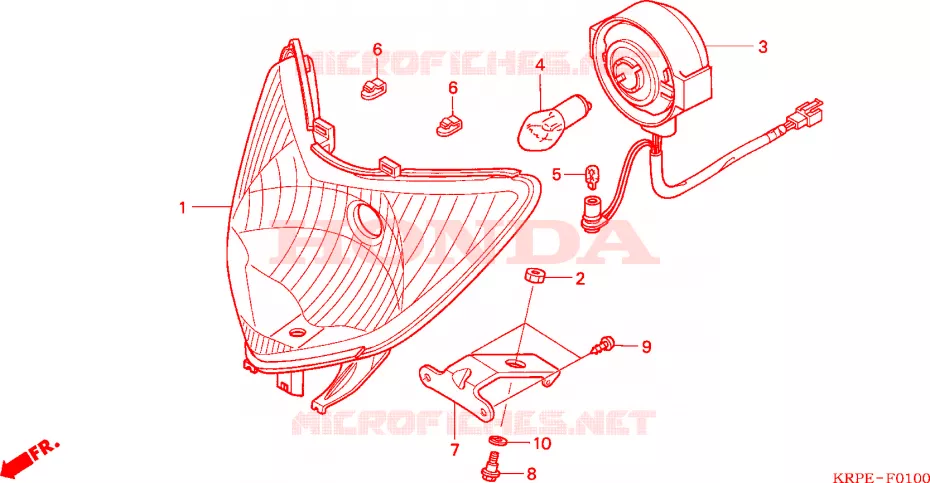 PHARE Honda SCOOTER 100 LEAD 2006  SCV100F5