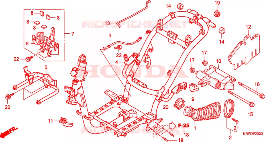 CADRE Honda SCOOTER 100 LEAD 2009  SCV100F9