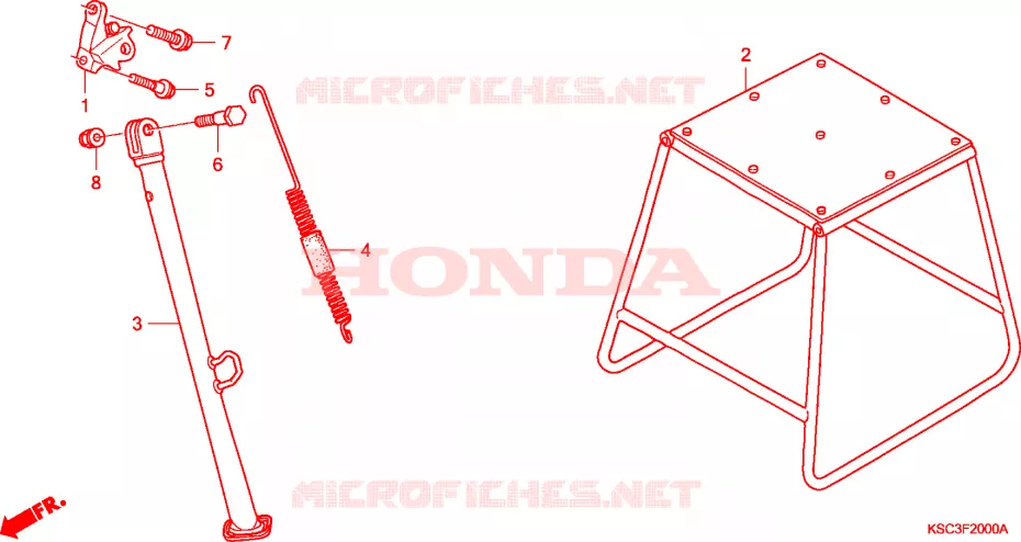 BEQUILLE Honda MOTO 250 CRF 2004  CRF250X4