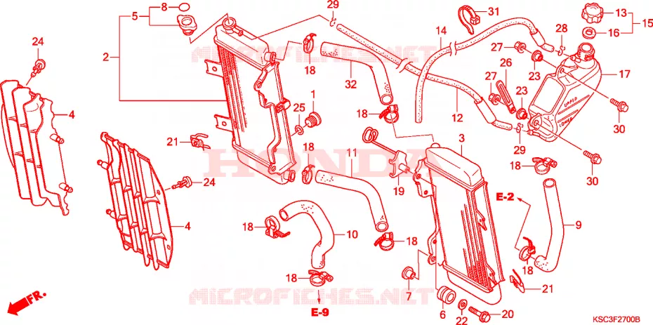 RADIATEUR Honda MOTO 250 CRF 2004  CRF250X4