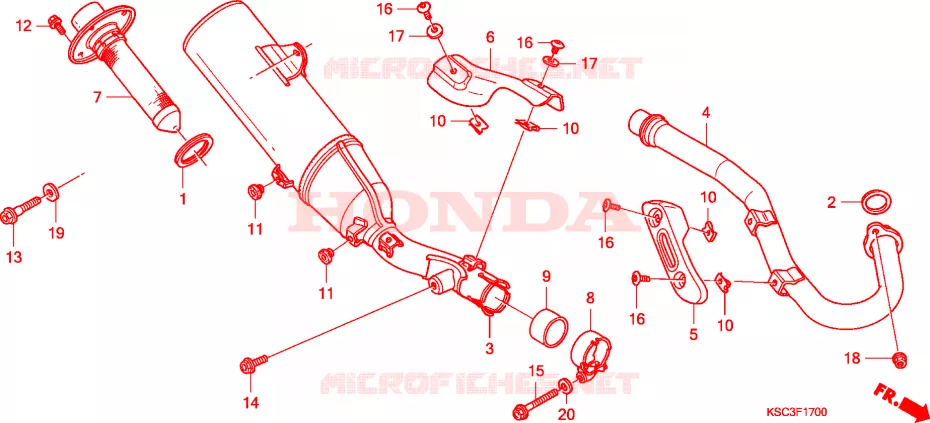SILENCIEUX D'ECHAPPEMENT Honda MOTO 250 CRF 2011  CRF250XB