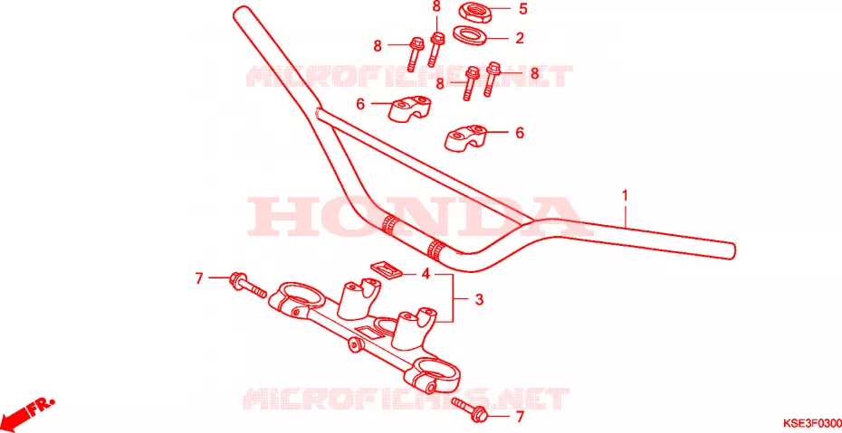 GUIDON - TE DE FOURCHE Honda MOTO 150 CRF 2007  CRF150RB7
