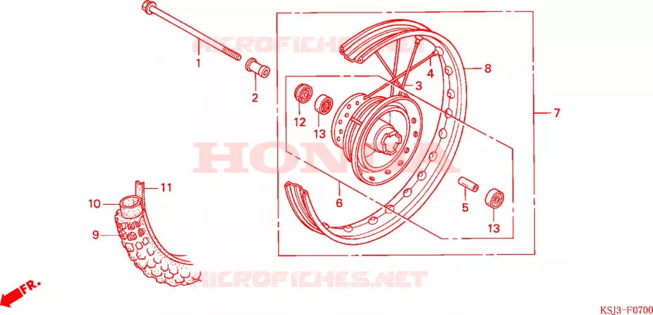 ROUE AVANT Honda MOTO 100 CRF 2004  CRF100F4
