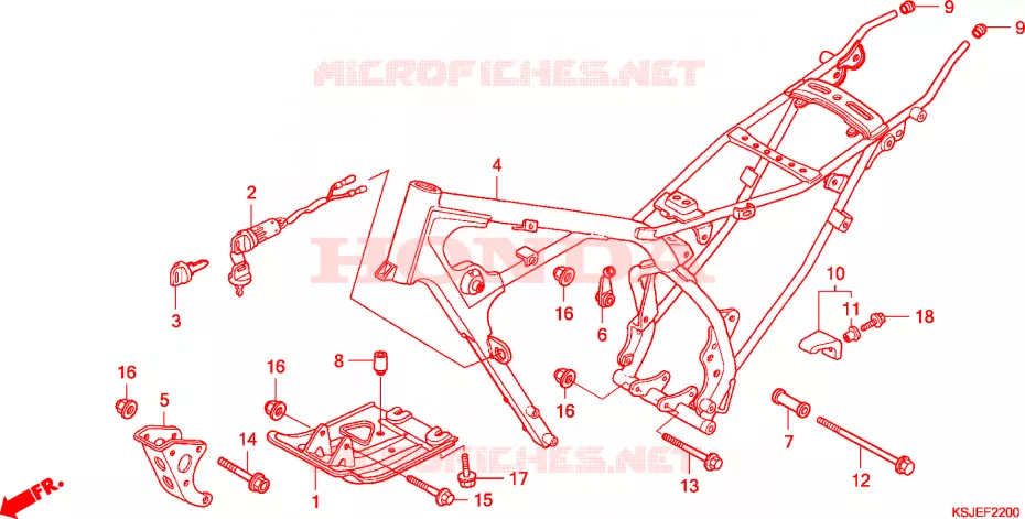 CADRE Honda MOTO 80 CRF 2009  CRF80F9