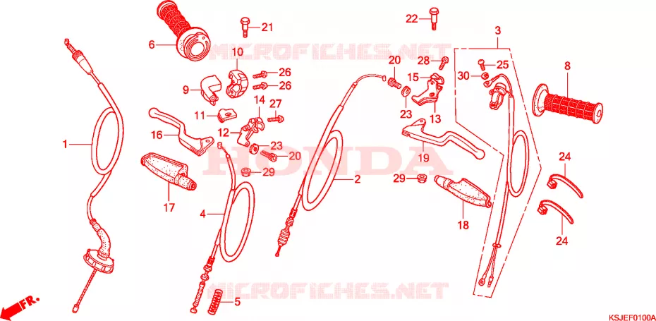 LEVIER DE GUIDON - CABLE Honda MOTO 80 CRF 2011  CRF80F9