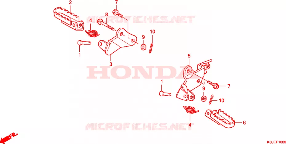REPOSE PIED Honda MOTO 100 CRF 2010  CRF100FA