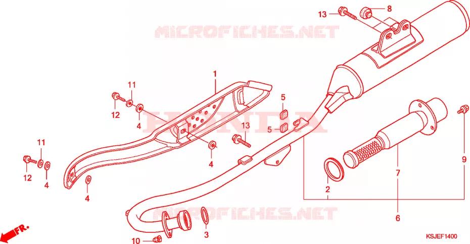 SILENCIEUX D'ECHAPPEMENT Honda MOTO 100 CRF 2010  CRF100FA