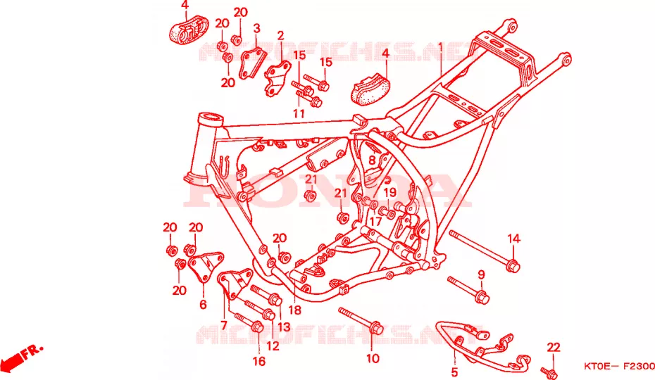 CADRE Honda MOTO 200 XR 2001  XR200R1