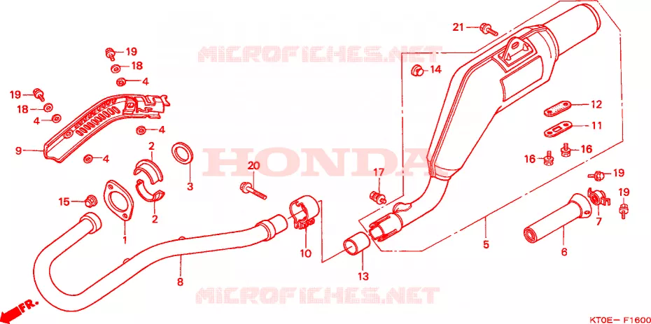 SILENCIEUX D'ECHAPPEMENT Honda MOTO 200 XR 2001  XR200R1