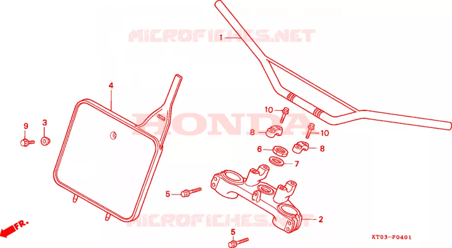GUIDON - TE DE FOURCHE (2) Honda MOTO 200 XR 2000  XR200RY