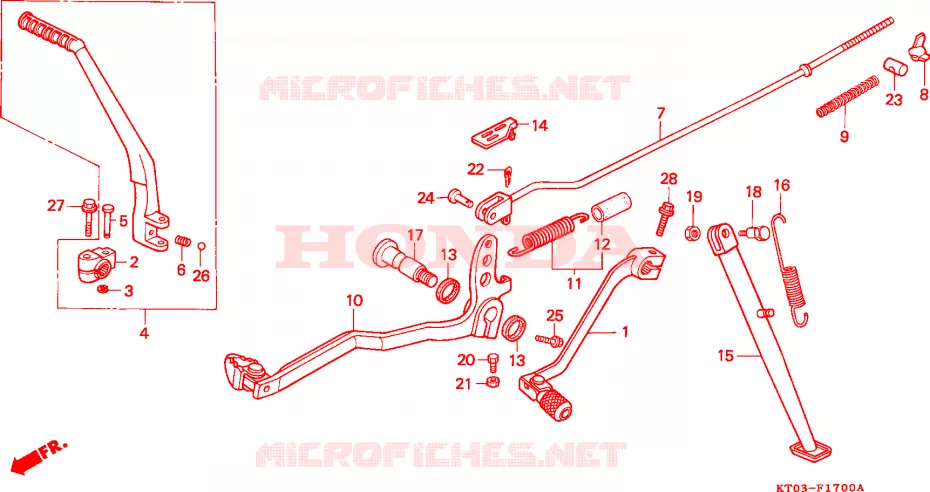 PEDALE - KICK Honda MOTO 200 XR 2000  XR200RY