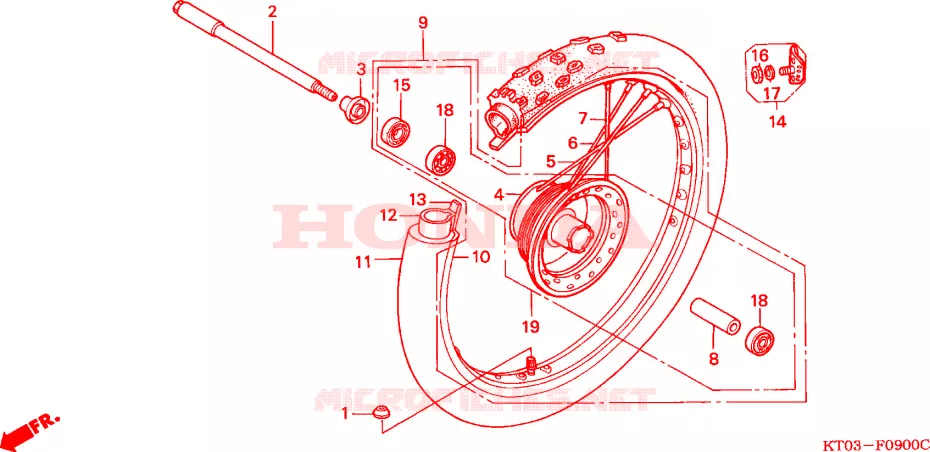 ROUE AVANT Honda MOTO 200 XR 2000  XR200RY