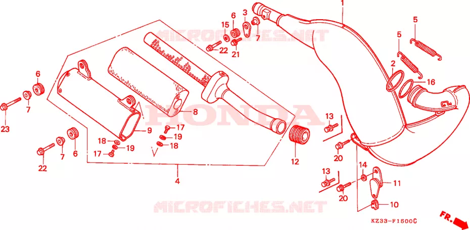 ECHAPPEMENT Honda MOTO 250 CR 1990  CR250RL