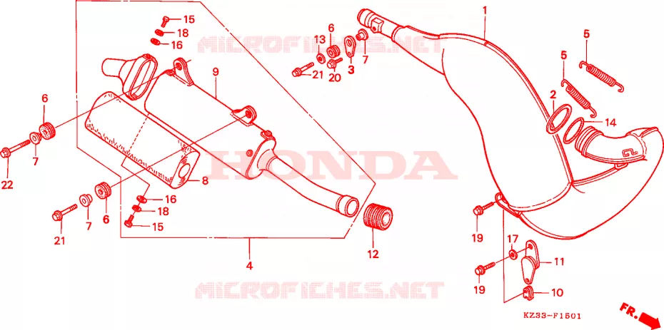 ECHAPPEMENT Honda MOTO 250 CR 1995  CR250RS