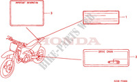 ETIQUETTE DE PRECAUTIONS pour Honda CR 250 R de 2000