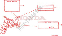 ETIQUETTE DE PRECAUTIONS pour Honda CR 125 R de 2000