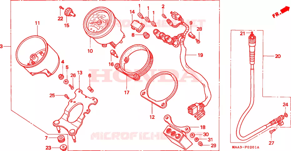 COMPTEUR(VT1100CV/CW/C2) Honda MOTO 1100 SHADOW 1997  VT1100C2V