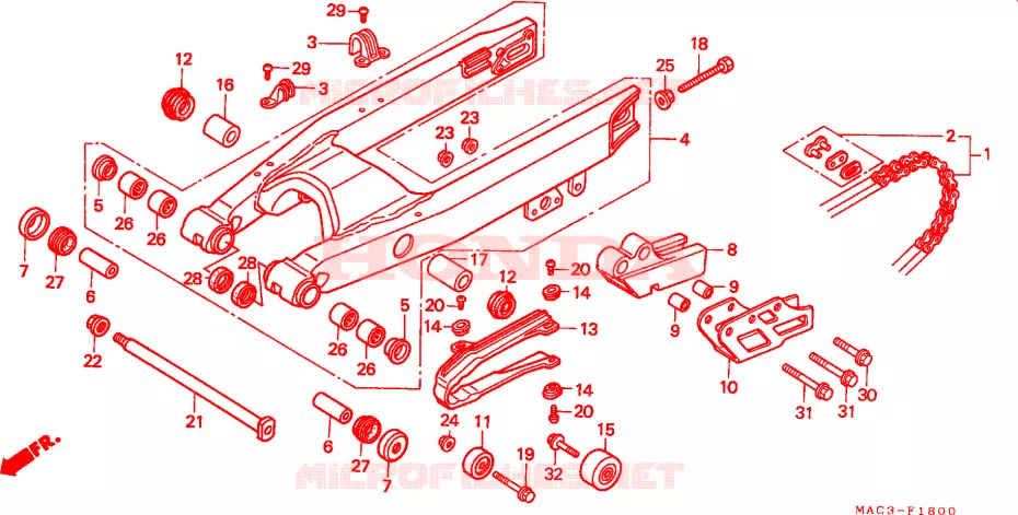 BRAS OSCILLANT Honda MOTO 500 CR 1999  CR500RX