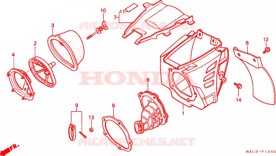 FILTRE A AIR Honda MOTO 500 CR 2000  CR500RY