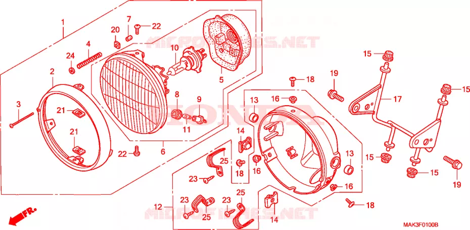 PHARE Honda MOTO 650 FX 2000  FX650Y