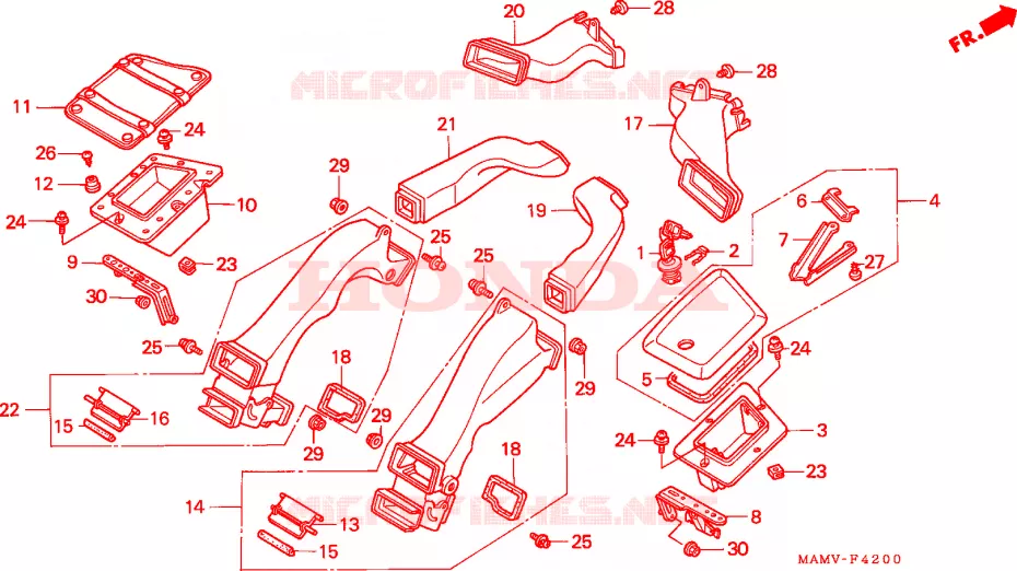 CONDUIT D'AIR Honda MOTO 1500 GOLD-WING 1999  GL1500AX