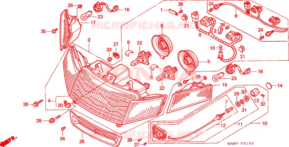 PHARE Honda MOTO 1500 GOLD-WING 1997  GL1500AV