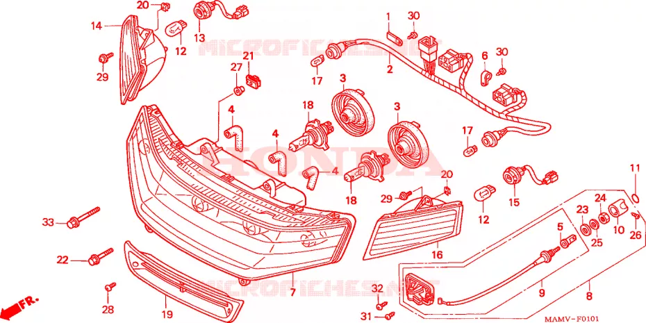 PHARE Honda MOTO 1500 GOLD-WING 2000  GL1500AY