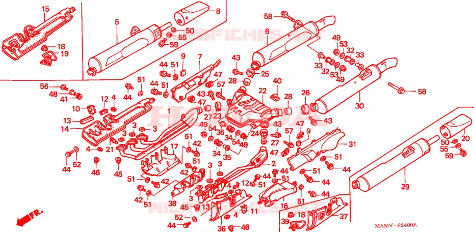 SILENCIEUX D'ECHAPPEMENT Honda MOTO 1500 GOLD-WING 1998  GL1500SEW