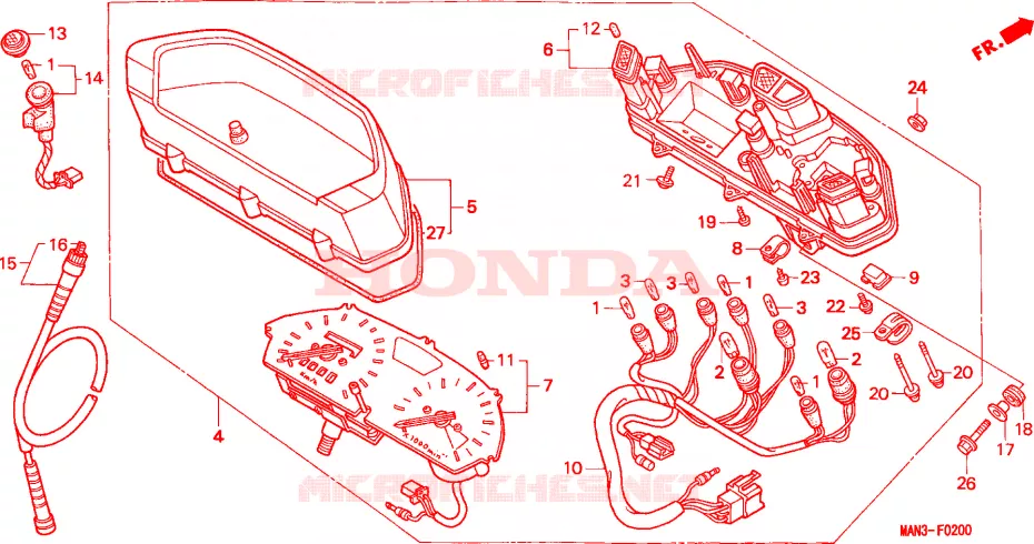 COMPTEUR Honda MOTO 650 NX 1995  NX650S