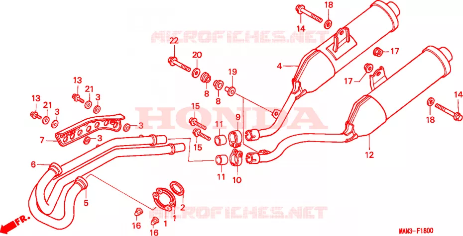 SILENCIEUX D'ECHAPPEMENT Honda MOTO 650 NX 1996  NX650T