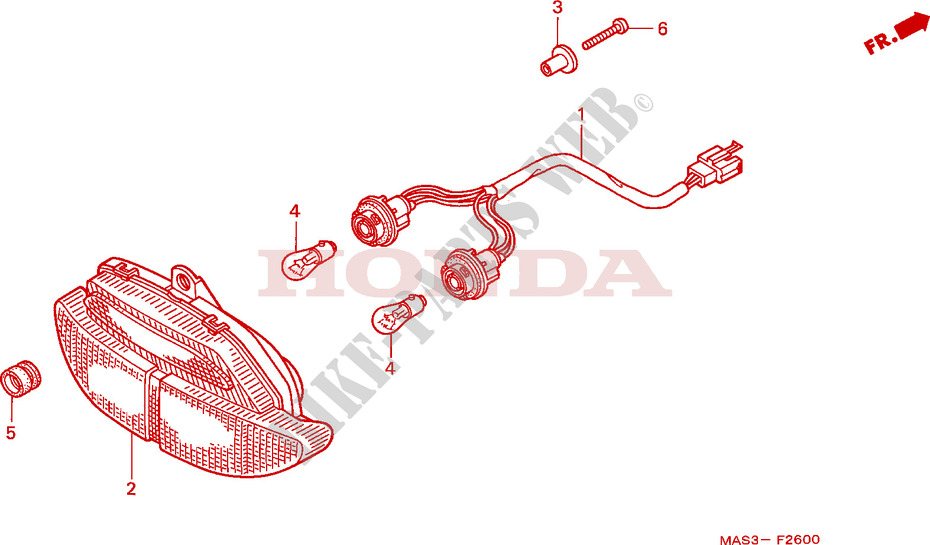 FEU ARRIERE pour Honda CBR 900 RR de 1998