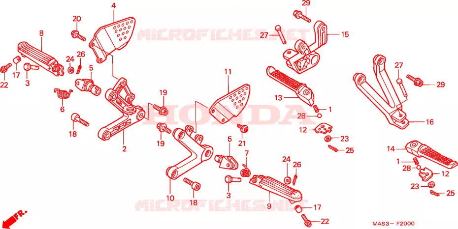 REPOSE PIED Honda MOTO 900 CBR 1999  CBR900RRX