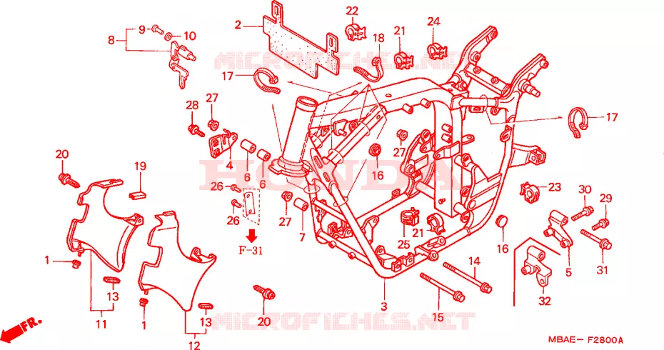 CADRE Honda MOTO 750 SHADOW 2001  VT750CD31