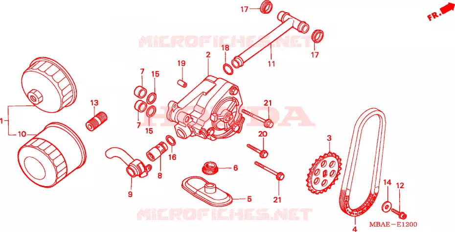 FILTRE A HUILE - POMPE A HUILE Honda MOTO 750 SHADOW 2001  VT750CD31