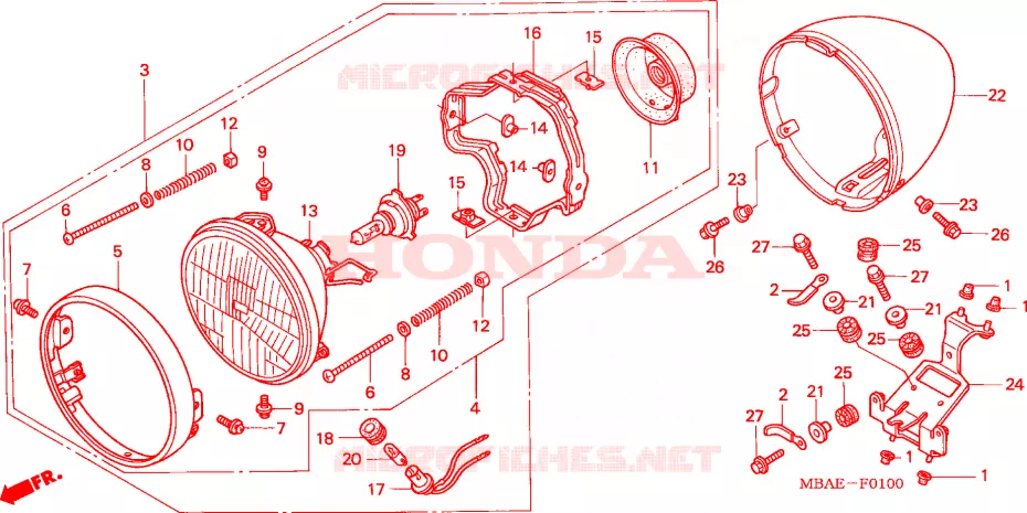 PHARE Honda MOTO 750 SHADOW 2001  VT750CD31