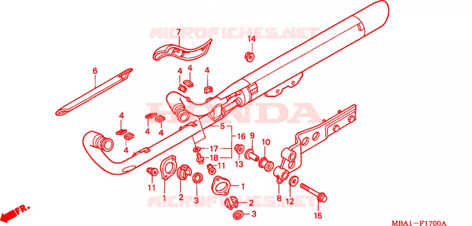 SILENCIEUX D'ECHAPPEMENT Honda MOTO 750 SHADOW 2001  VT750CD31