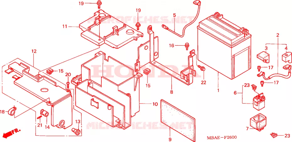 BATTERIE Honda MOTO 750 SHADOW 2000  VT750C2Y