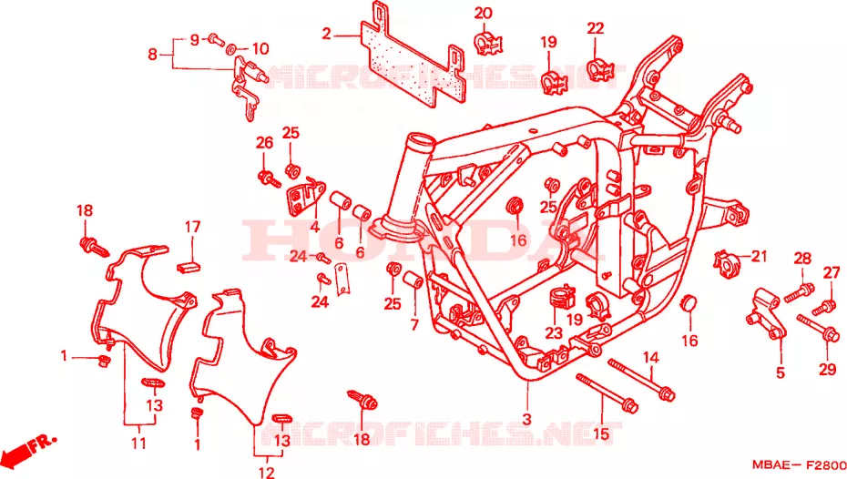 CADRE Honda MOTO 750 SHADOW 2000  VT750C3Y
