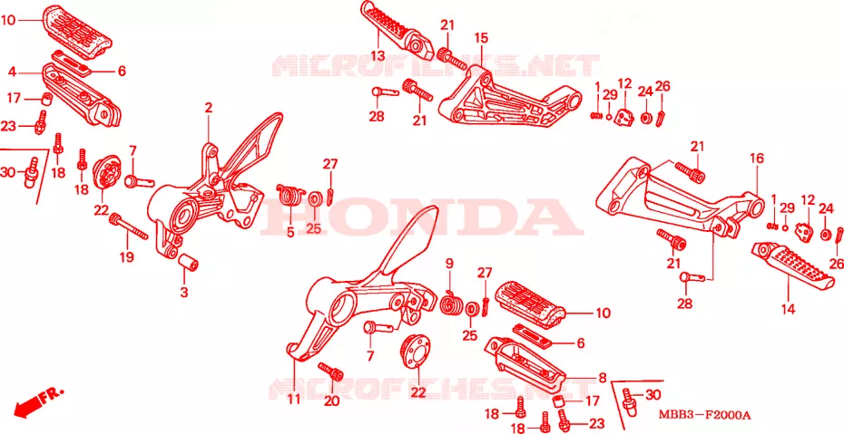 REPOSE PIED Honda MOTO 1000 VTR 2004  VTR1000F3