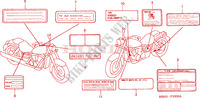 ETIQUETTE DE PRECAUTIONS pour Honda VT 1100 SHADOW C3 de 2000