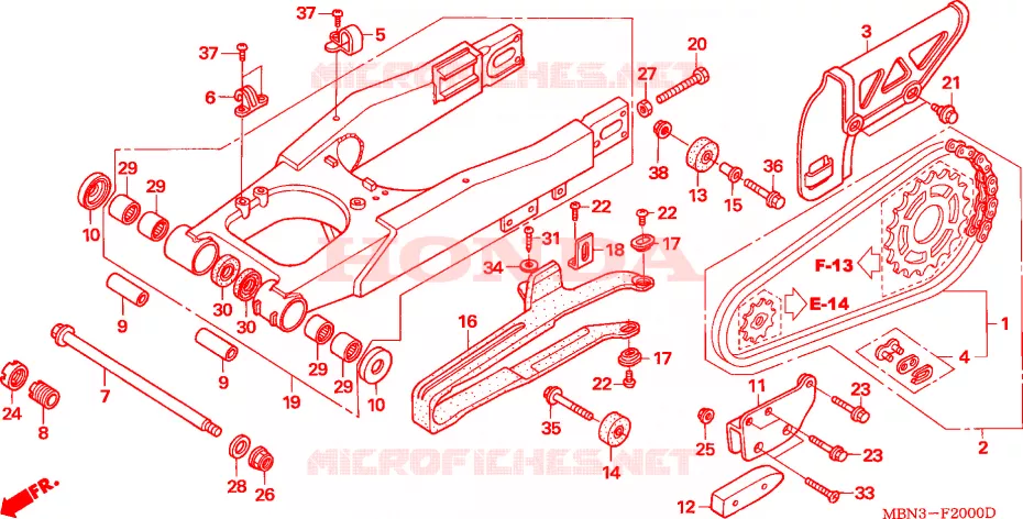 BRAS OSCILLANT Honda MOTO 650 XR 2006  XR650R6