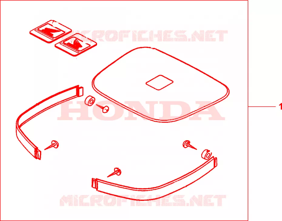 GARNITURES TOP CASE R101CU Honda MOTO 1000 VARADERO 2001  XL1000V1