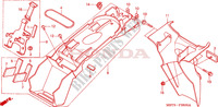 GARDE BOUE ARRIERE pour Honda XL 1000 VARADERO BLEU ROUGE de 2006