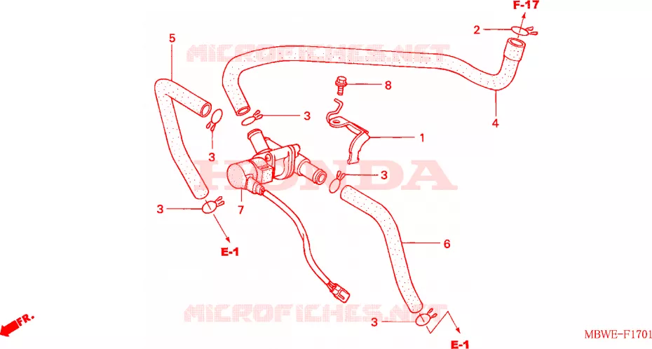 COMMANDE INJECTION D'AIR SOUPAPE Honda MOTO 600 CBR 2002  CBR600FS2