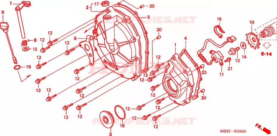 CARTER D'EMBRAYAGE Honda MOTO 600 HORNET 2004  CB600F4