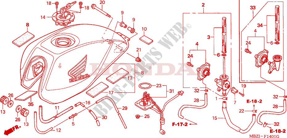 RESERVOIR A CARBURANT(CB600F3/4/5/6) pour Honda CB 600 F HORNET de 2006