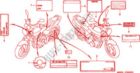 ETIQUETTE DE PRECAUTIONS(1) pour Honda CB 600 F HORNET 34HP de 2000