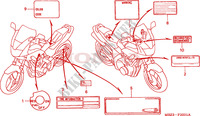 ETIQUETTE DE PRECAUTIONS(2) pour Honda CB 600 S HORNET 50HP de 2000